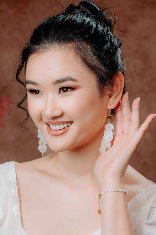 Cascading Capiz Shell Hook Earrings with Araw Charms