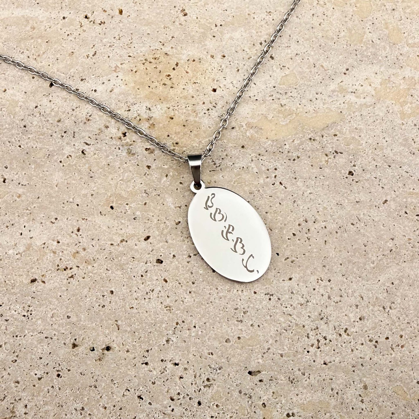 Bespoke Baybayin Engraving on Oval Pendant Necklaces