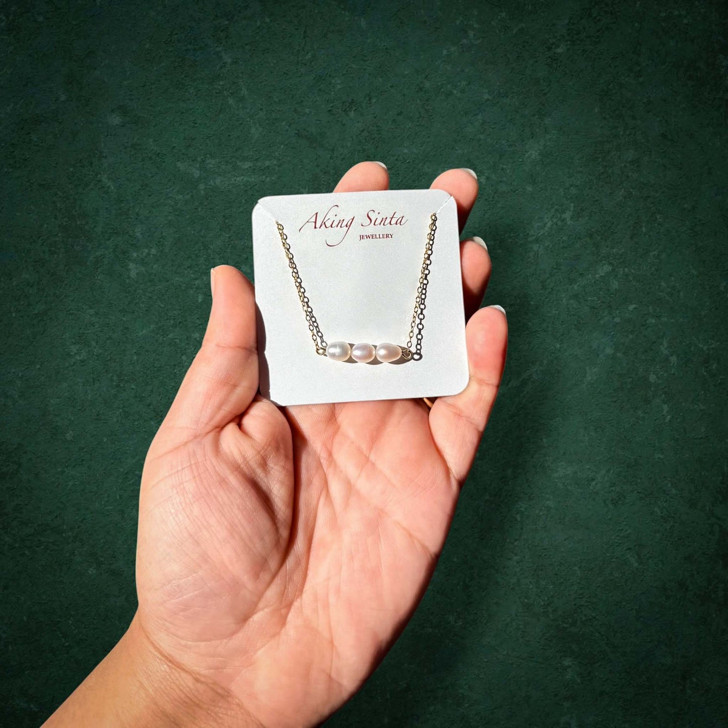 Triple Potato Pearl Necklace