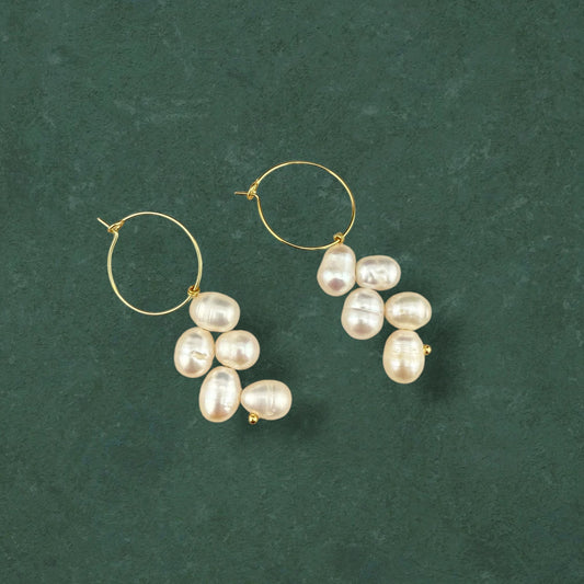 Floating Wheat Pearl Hoops