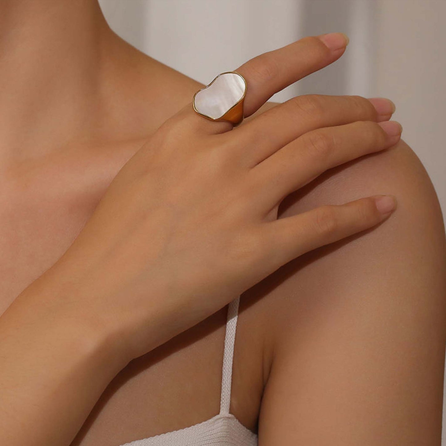 Statement Mother of Pearl Ring