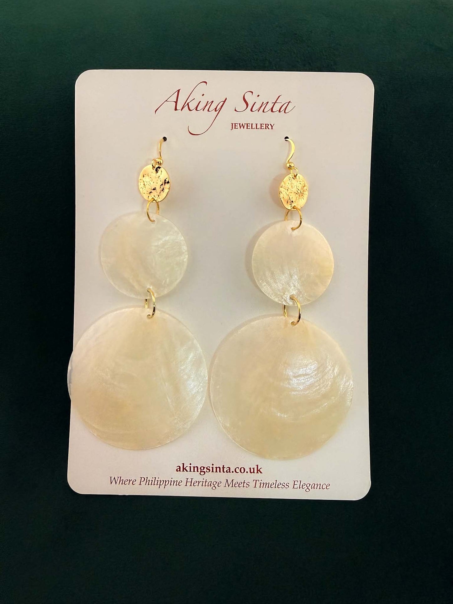 Statement Double Capiz Shell Drop Earrings