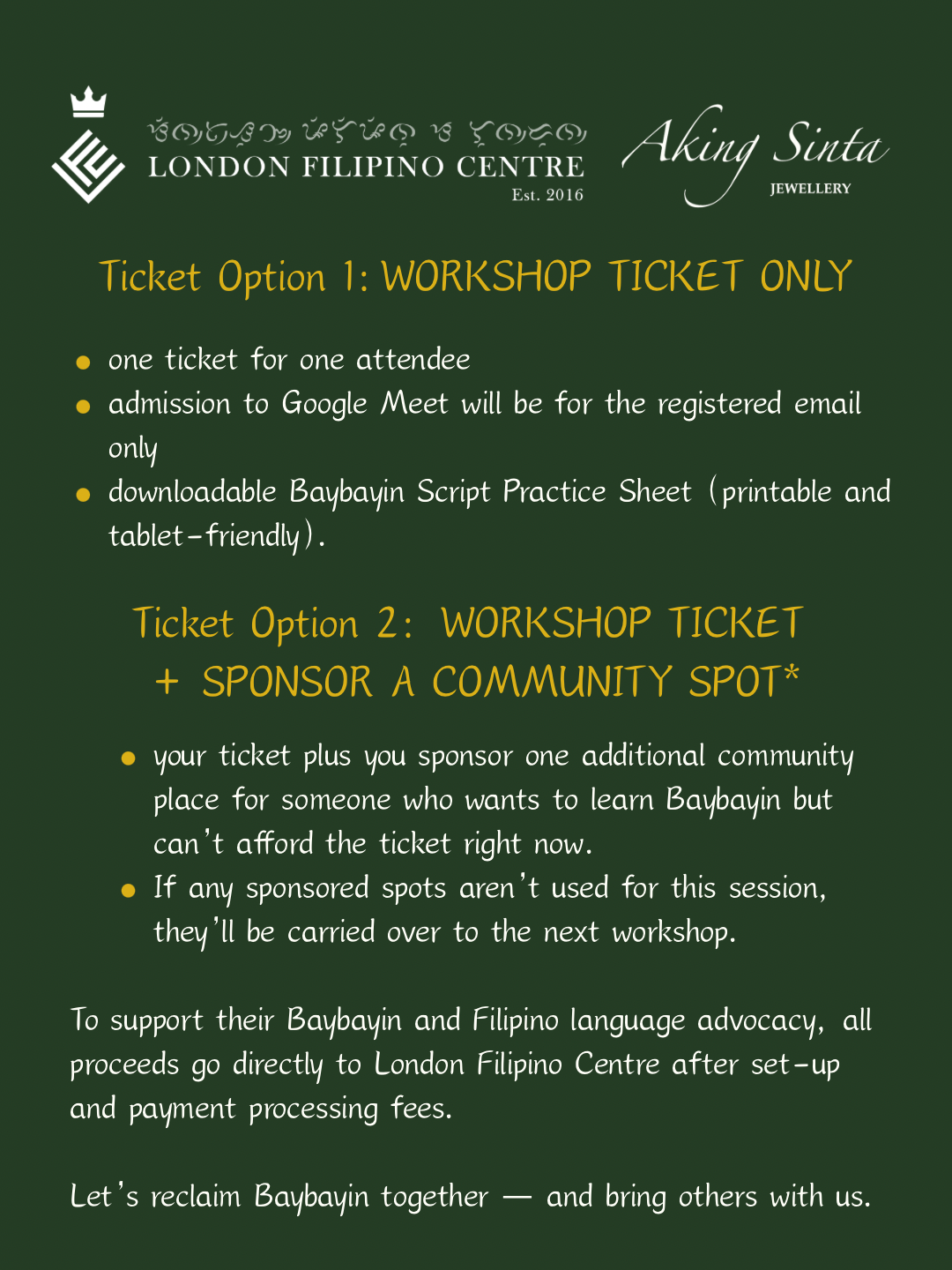 Bridging Two Worlds: Online Baybayin Lecture and Workshop Series