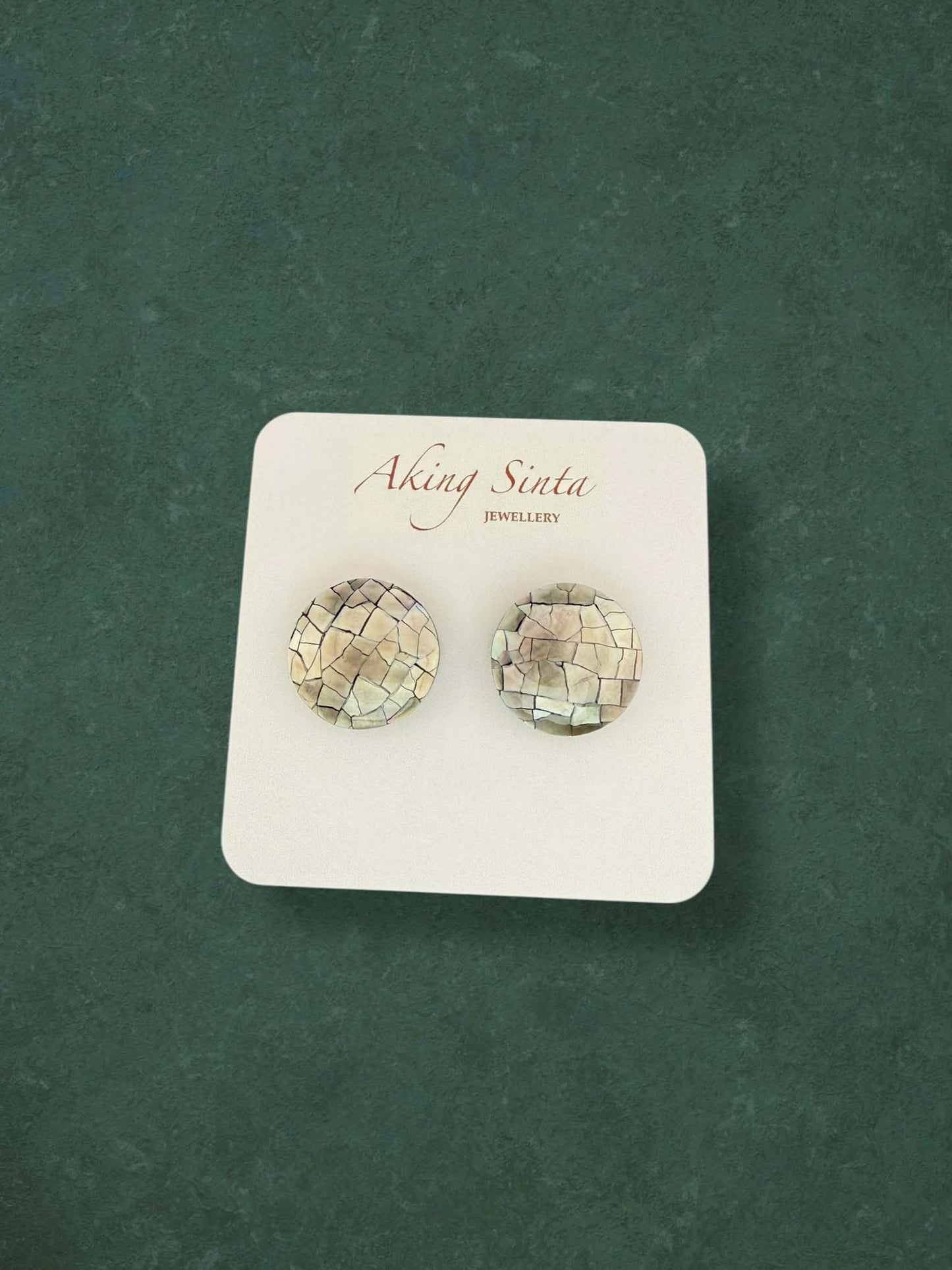 Mosaic Mother of Pearl Stud Earrings