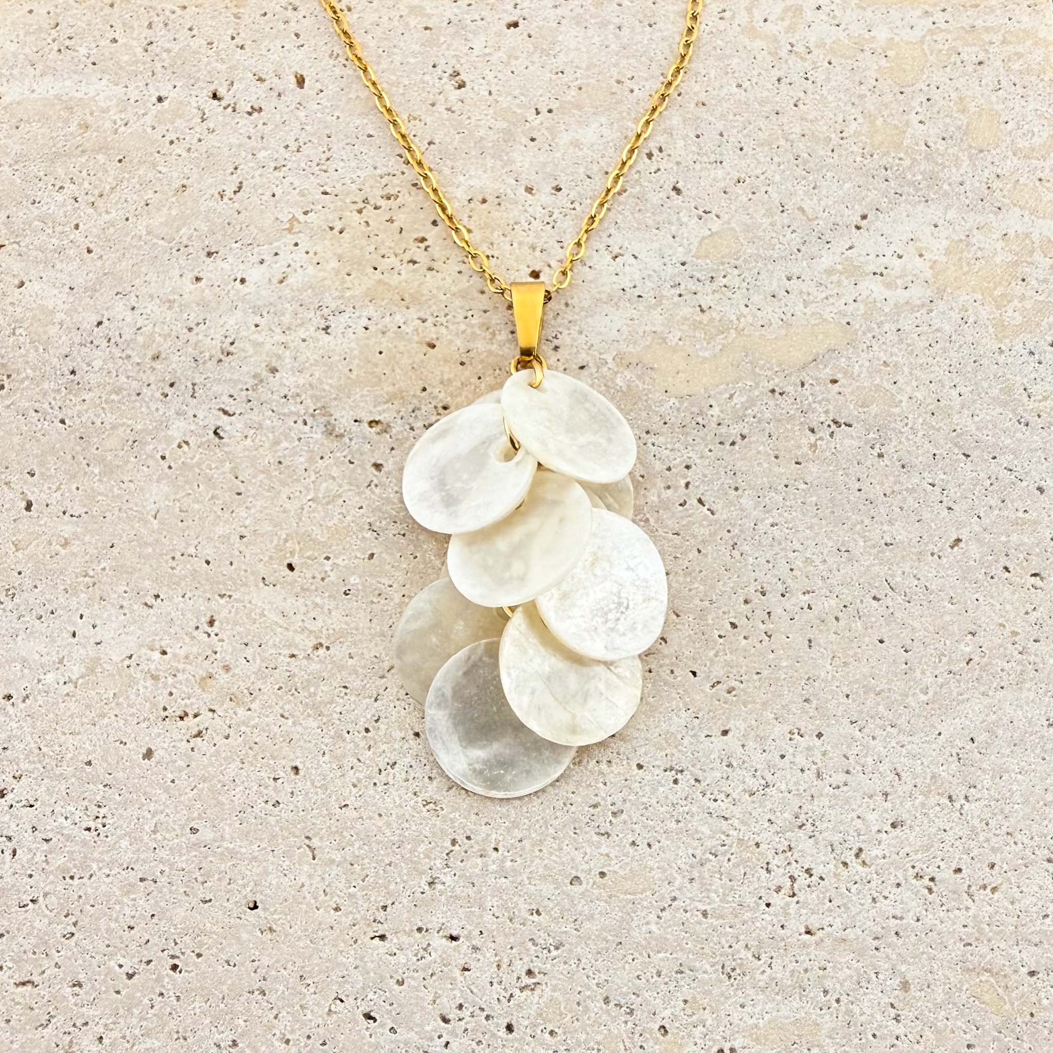 Dainty Cascading Capiz Shells Necklace Coastal Shell Jewelry – Aking ...