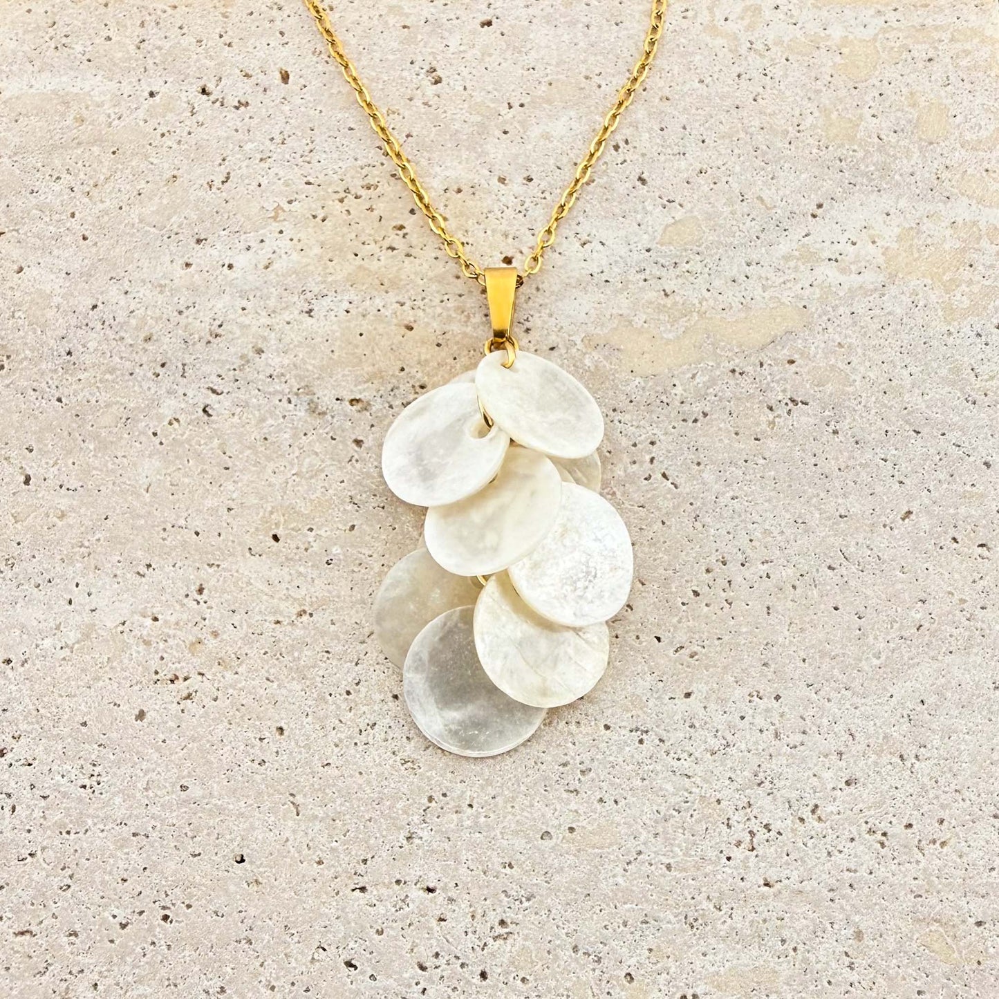 Dainty Cascading Capiz Shells Necklace