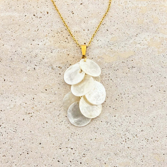 Dainty Cascading Capiz Shells Necklace
