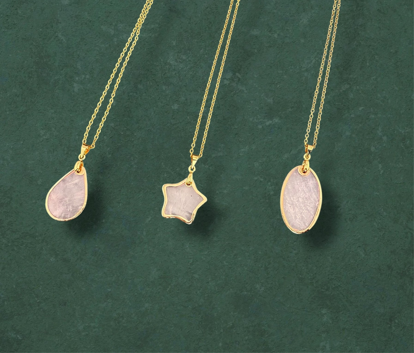 Gold Lined Capiz Shell  Necklace