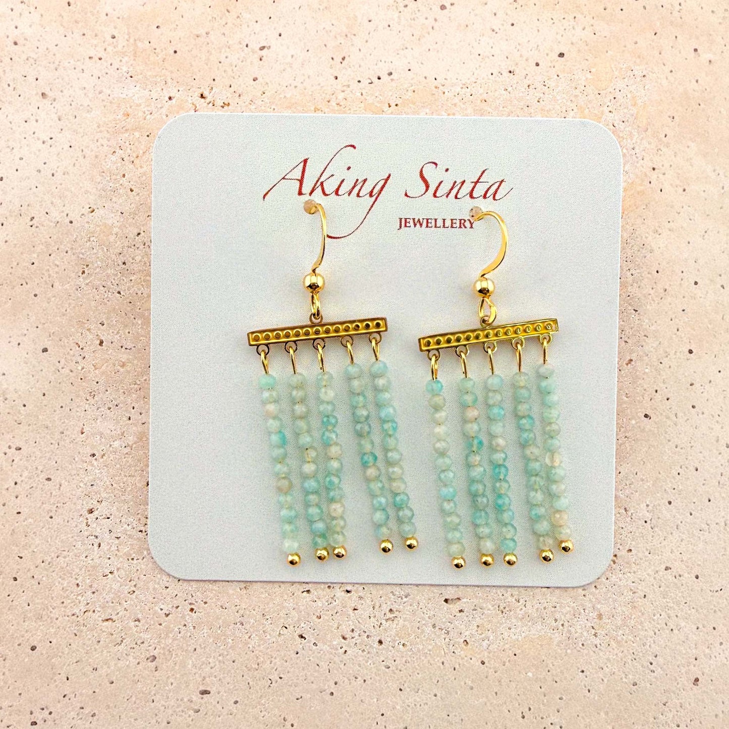 Aquamarine Chandelier Hook Earrings
