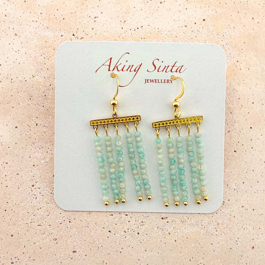 Aquamarine Chandelier Hook Earrings