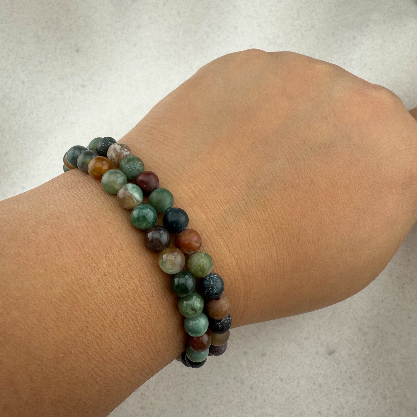 Indian Agate Stretch Bracelet