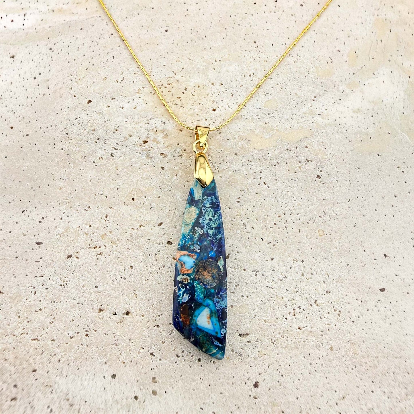 Blue Imperial Jasper Wing Necklace