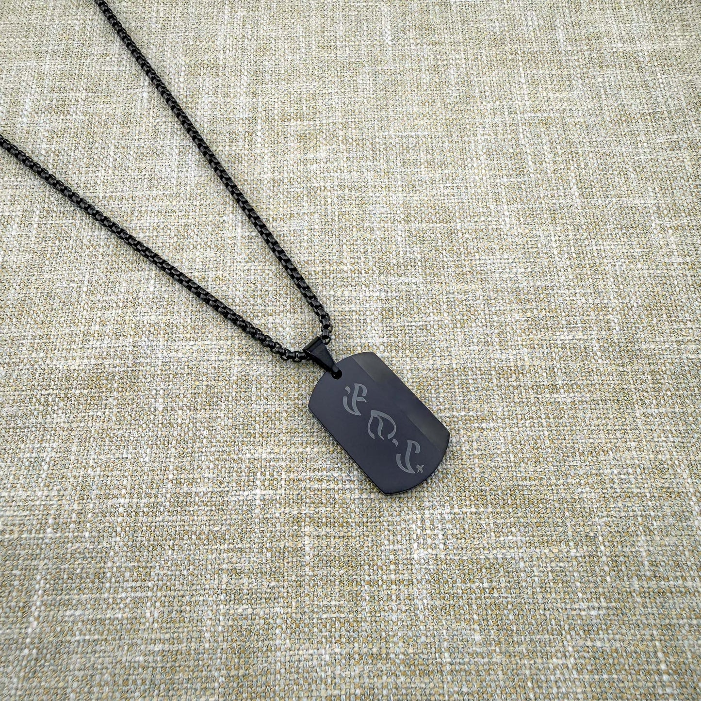 Chunky Military Tag Necklace with Bespoke Baybayin Engraving