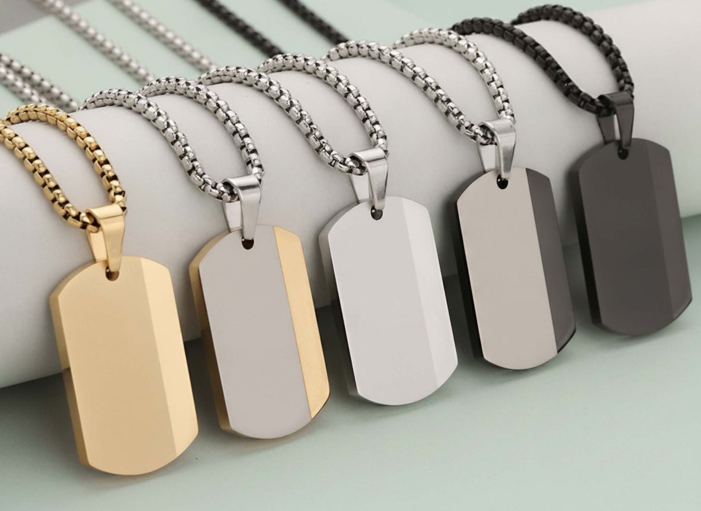 Chunky Military Tag Necklace with Bespoke Baybayin Engraving