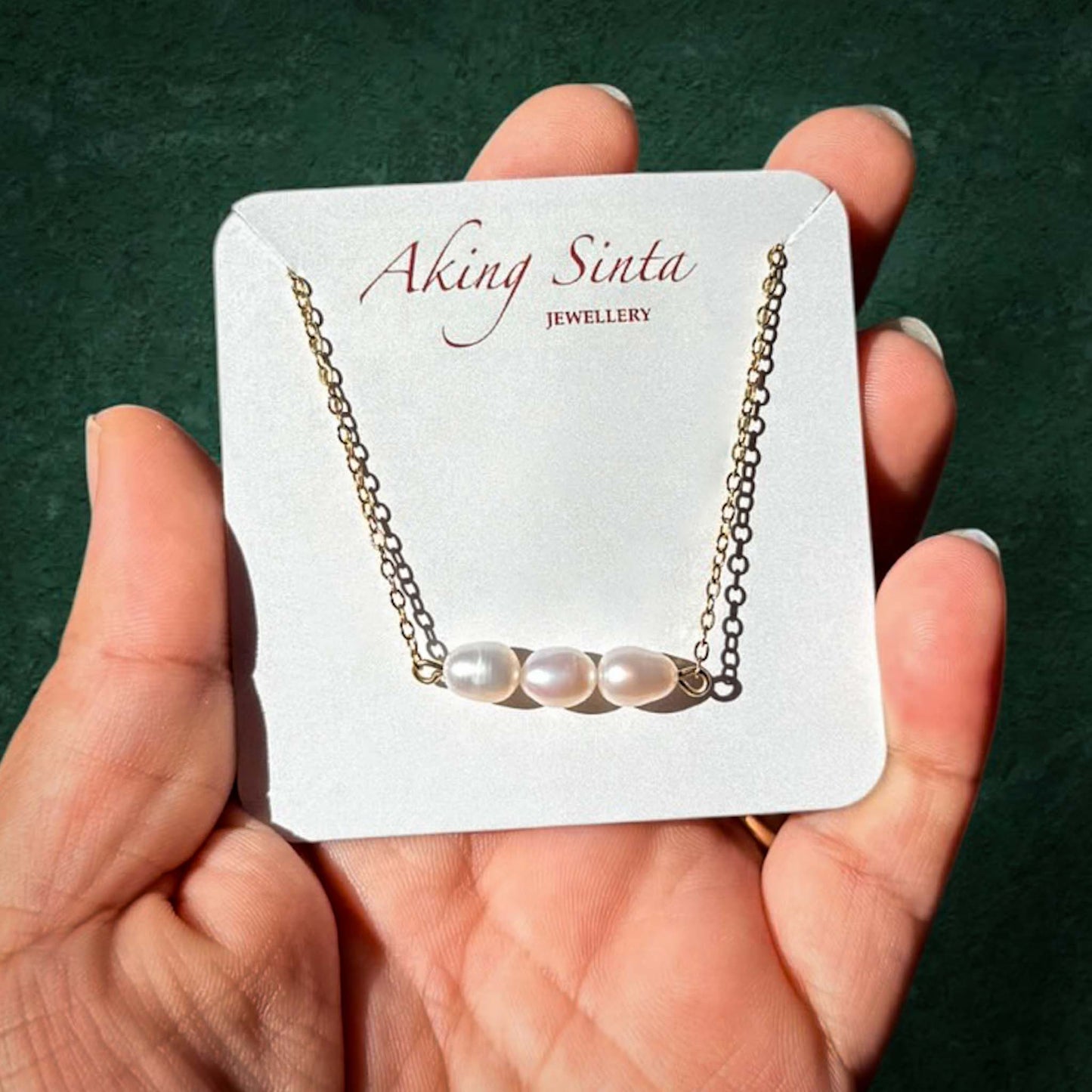 Triple Potato Pearl Necklace