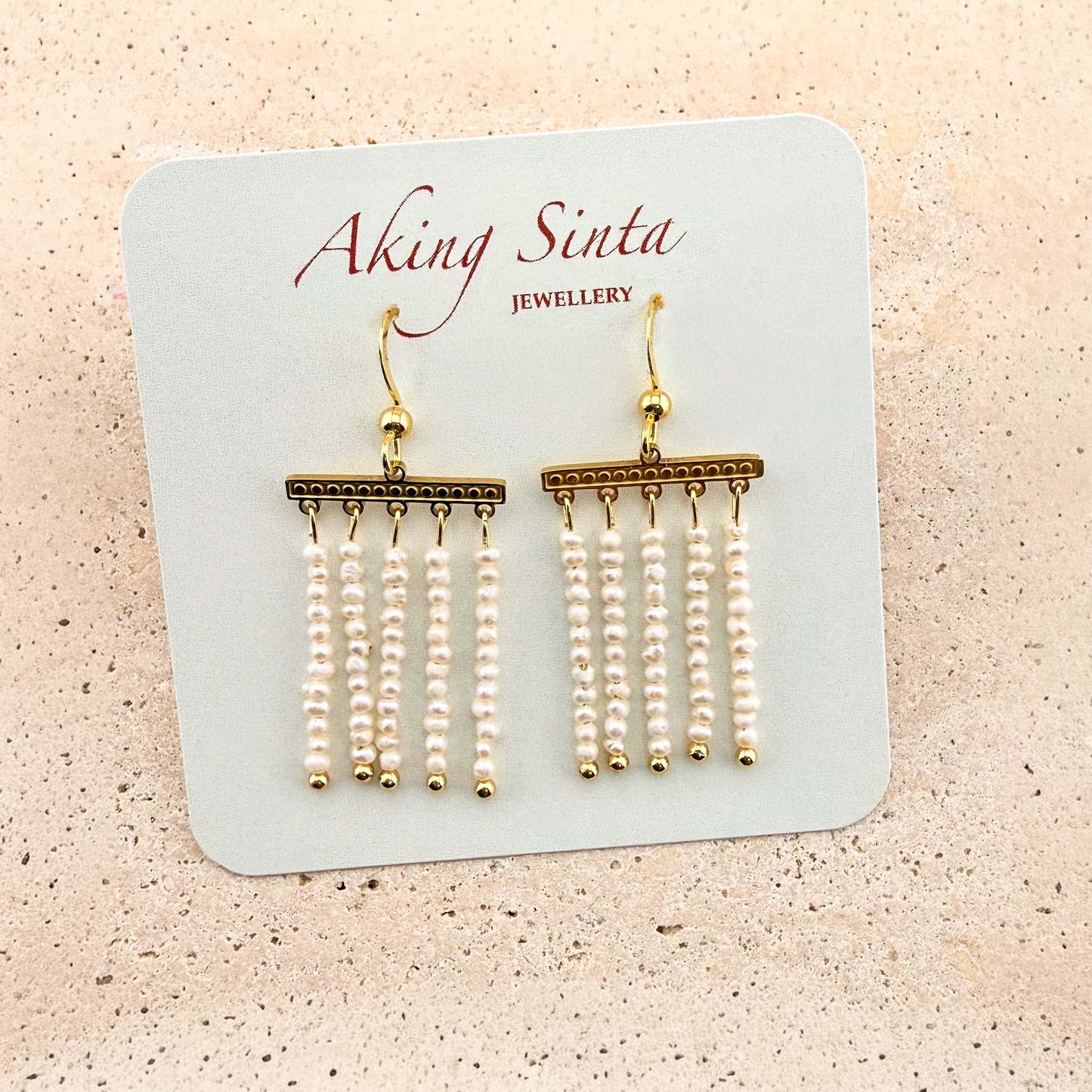 Micro Pearl Chandelier Hook Earrings