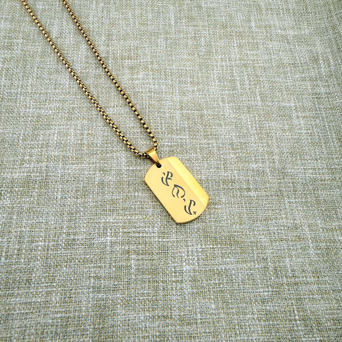 Chunky Military Tag Necklace with Bespoke Baybayin Engraving