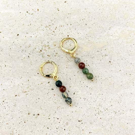 Indian Agate Huggies