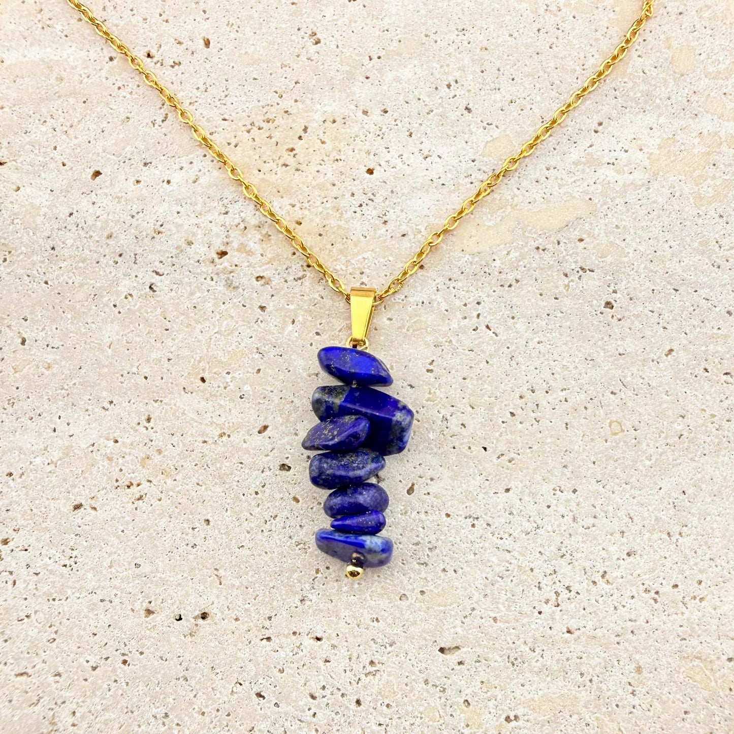 Lapis Lazuli Nugget Minimalist Chain Necklace
