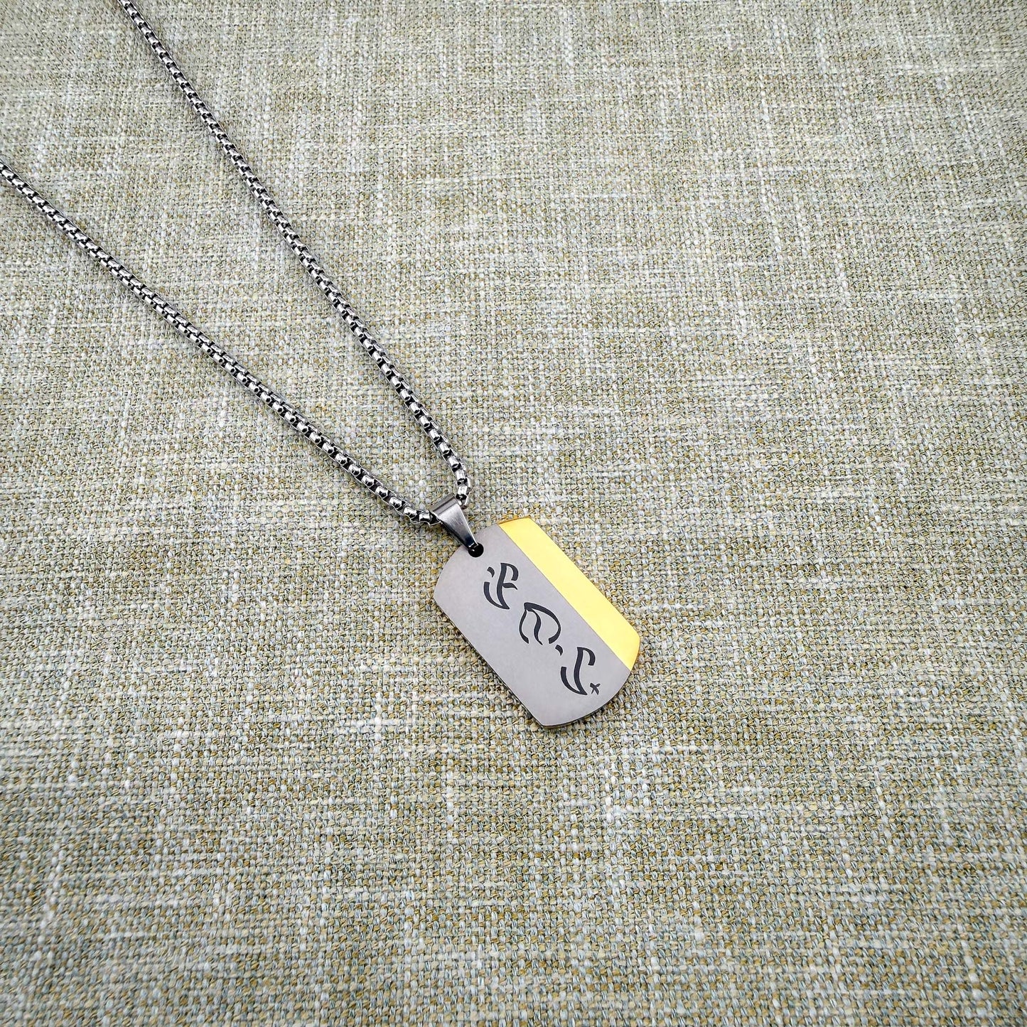 Chunky Military Tag Necklace with Bespoke Baybayin Engraving
