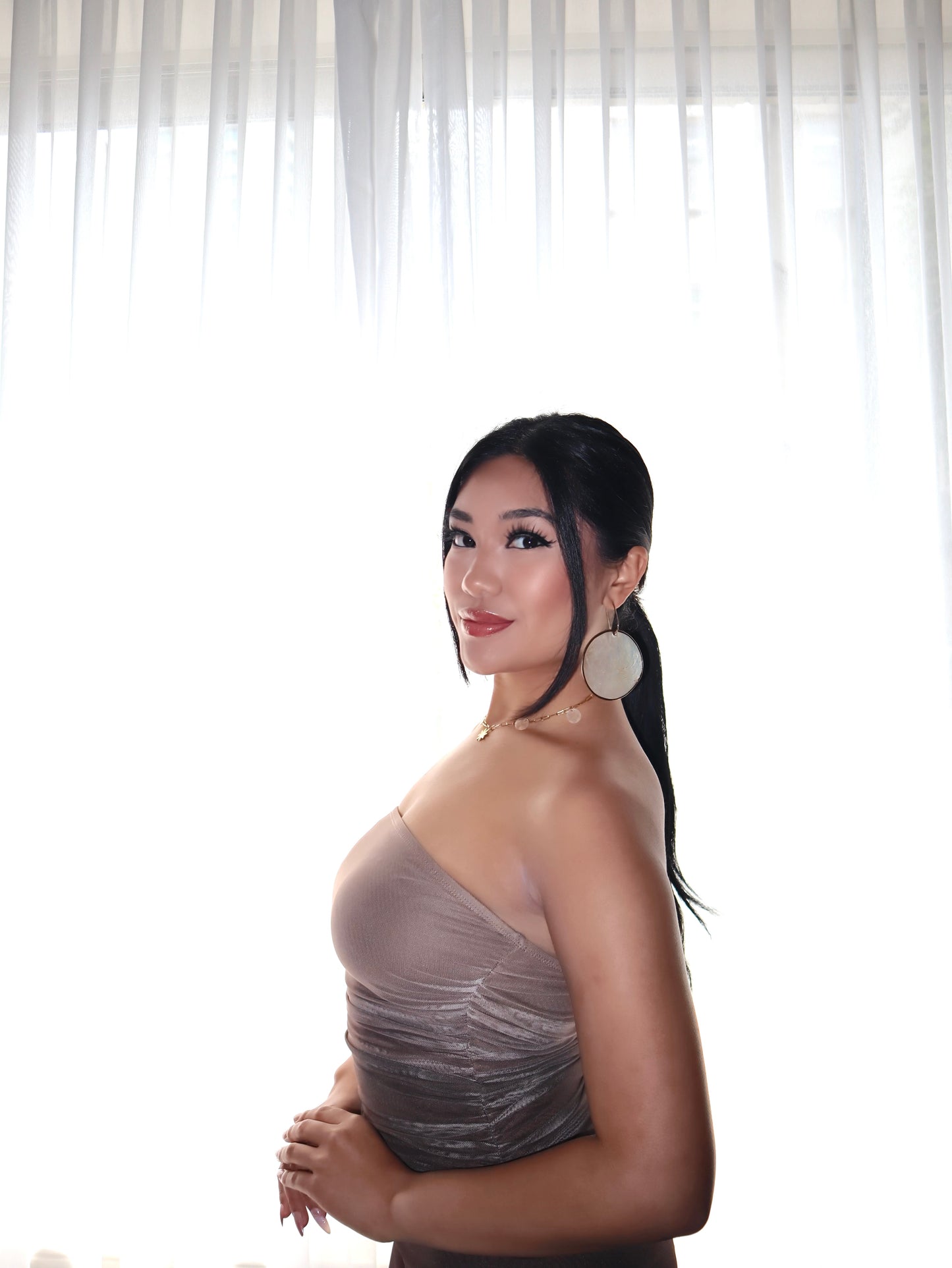 Paperclip Chain Necklace with Araw and Capiz Shell Charms