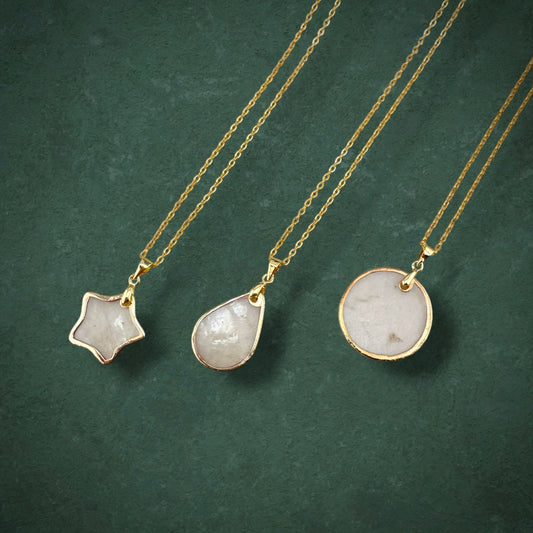 Gold Lined Capiz Shell  Necklace