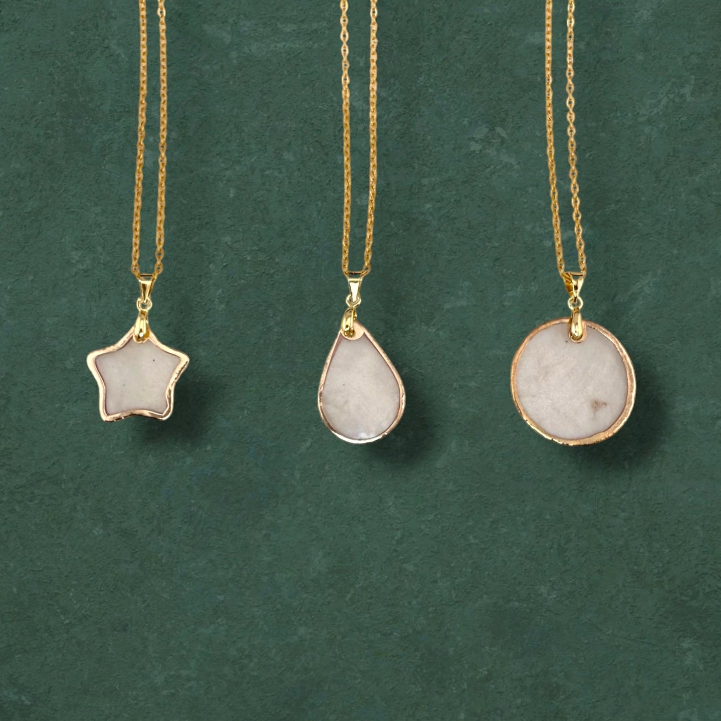 Gold Lined Capiz Shell  Necklace