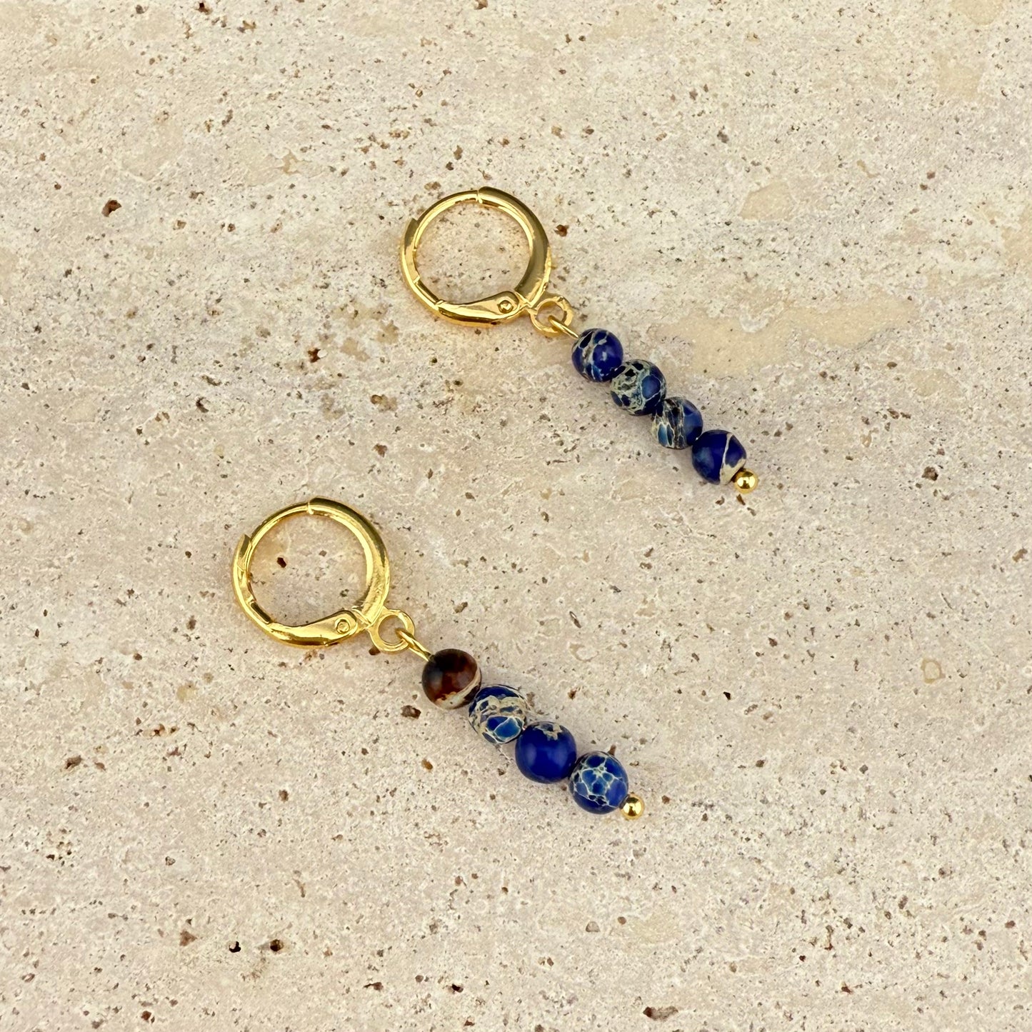 Brilliant Blue Imperial Jasper Huggies