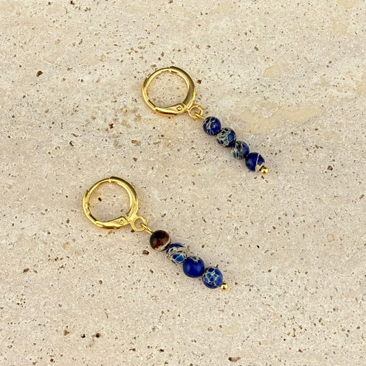 Brilliant Blue Imperial Jasper Huggies