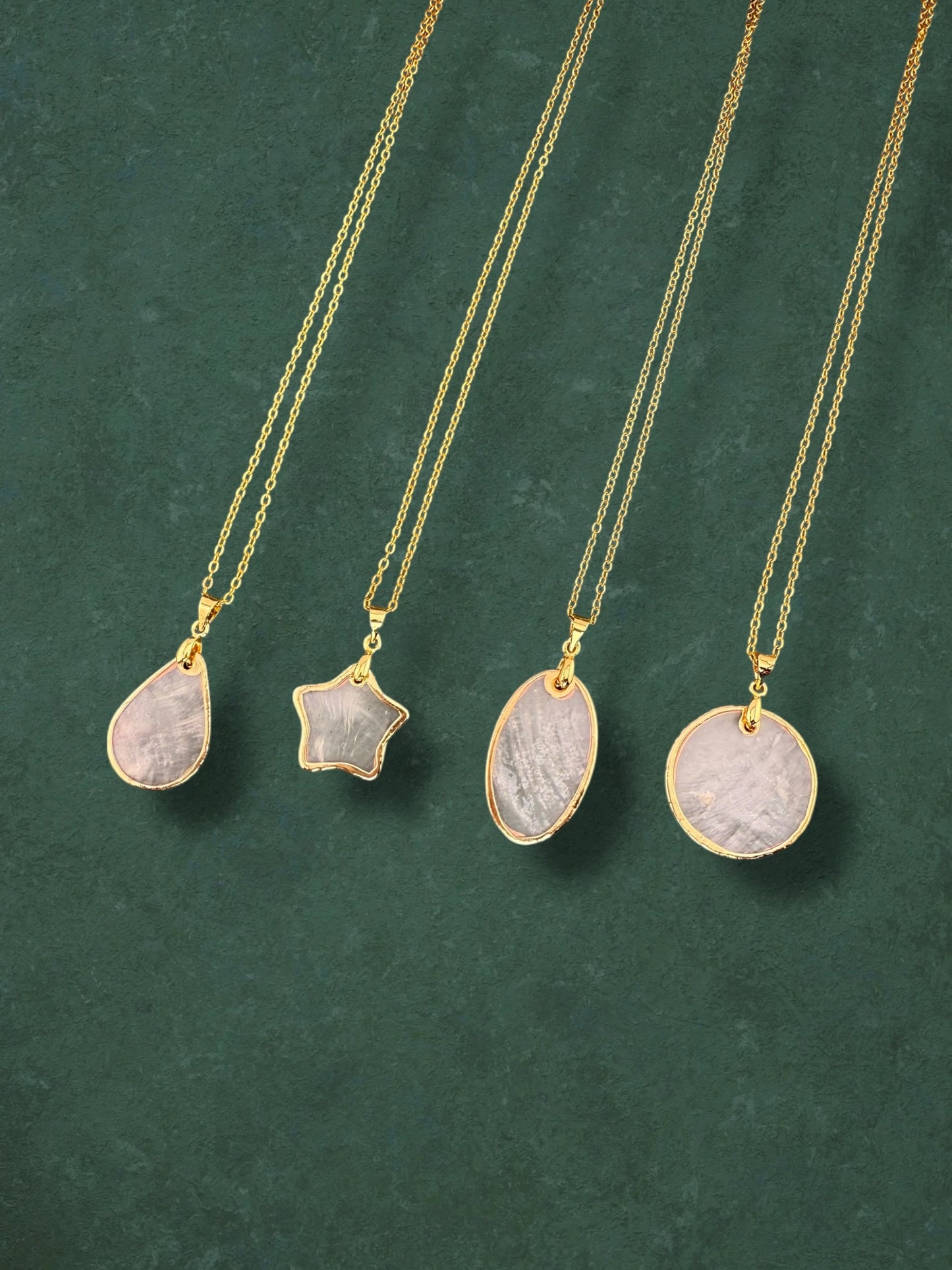 Gold Lined Capiz Shell  Necklace