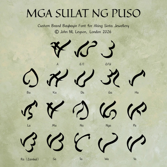 Bespoke Baybayin Engraving Add-On: Your Word in Mga Sulat ng Puso Brand Font