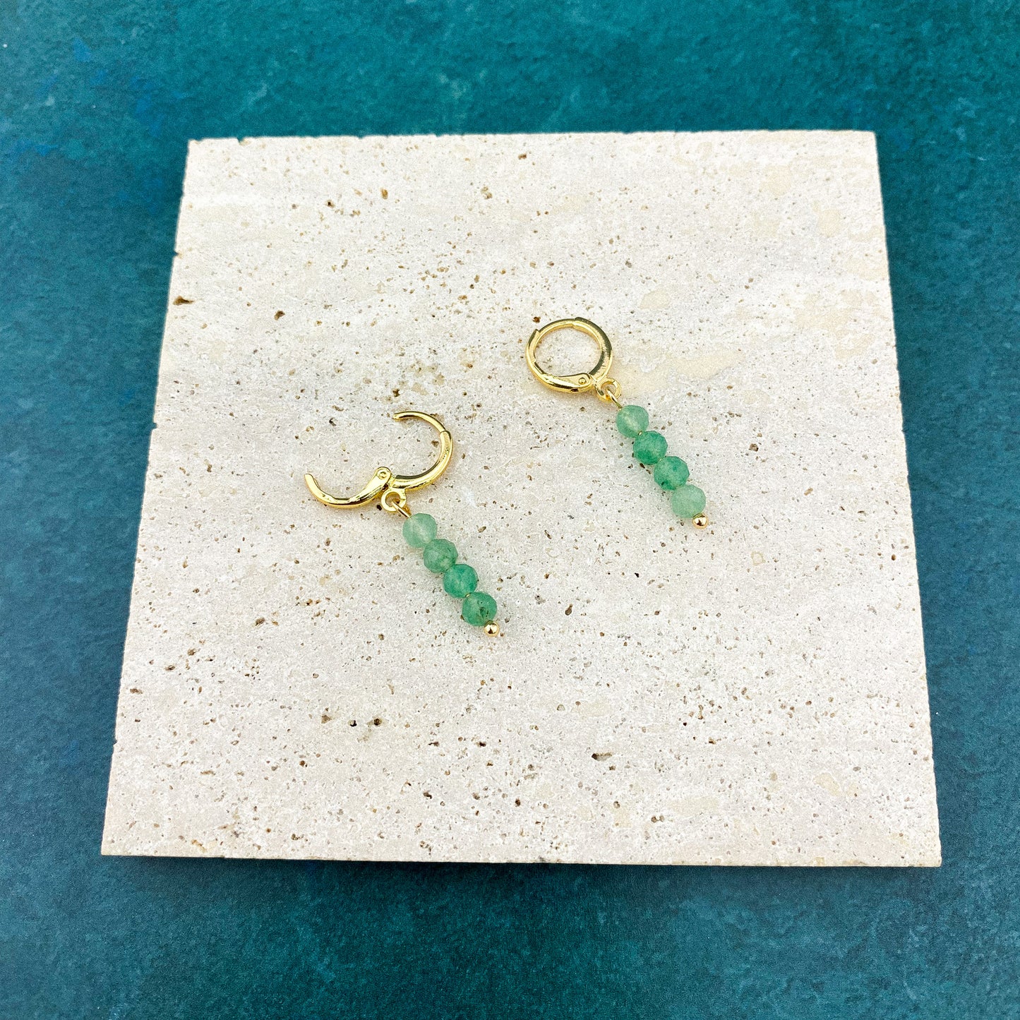 Green Aventurine Huggies