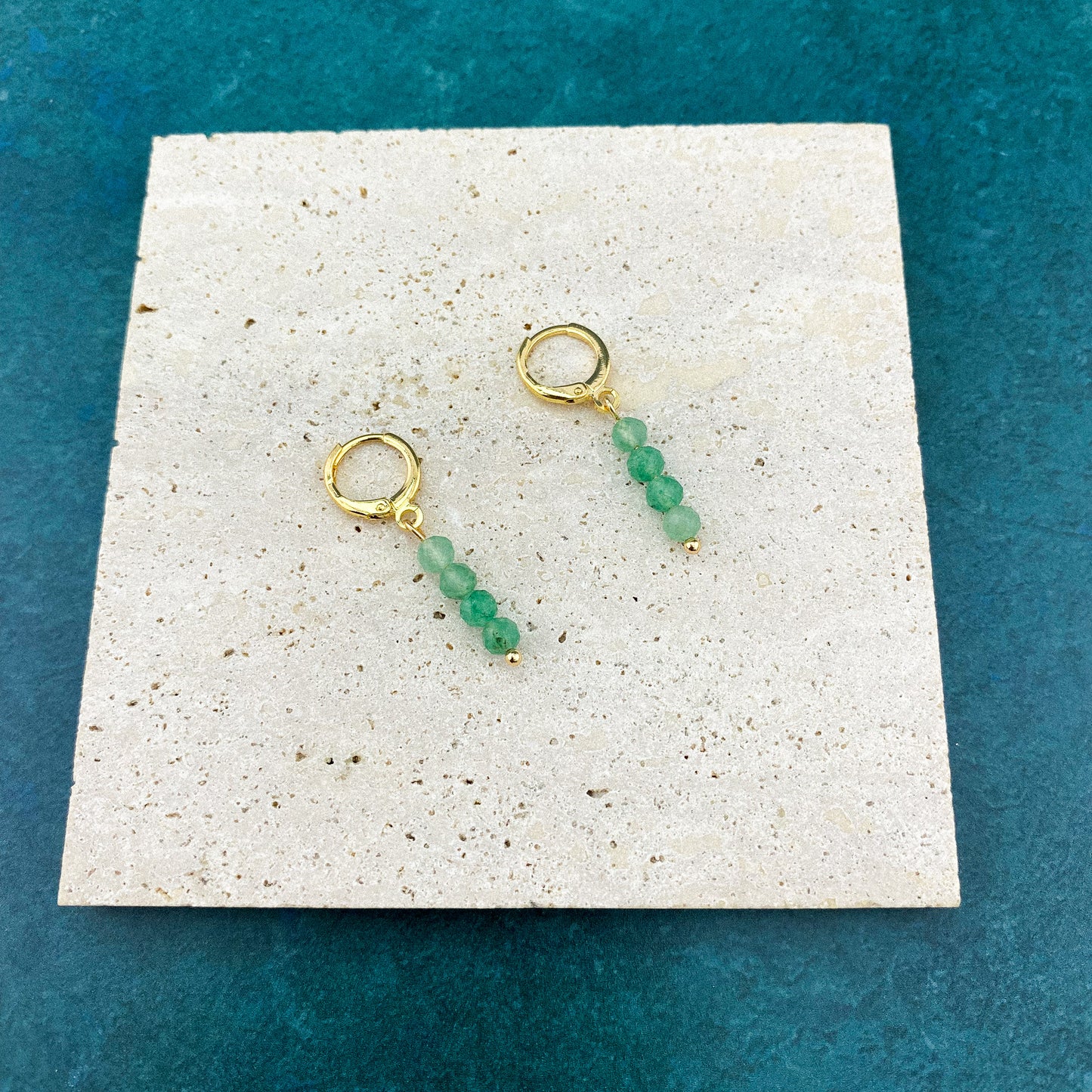 Green Aventurine Huggies