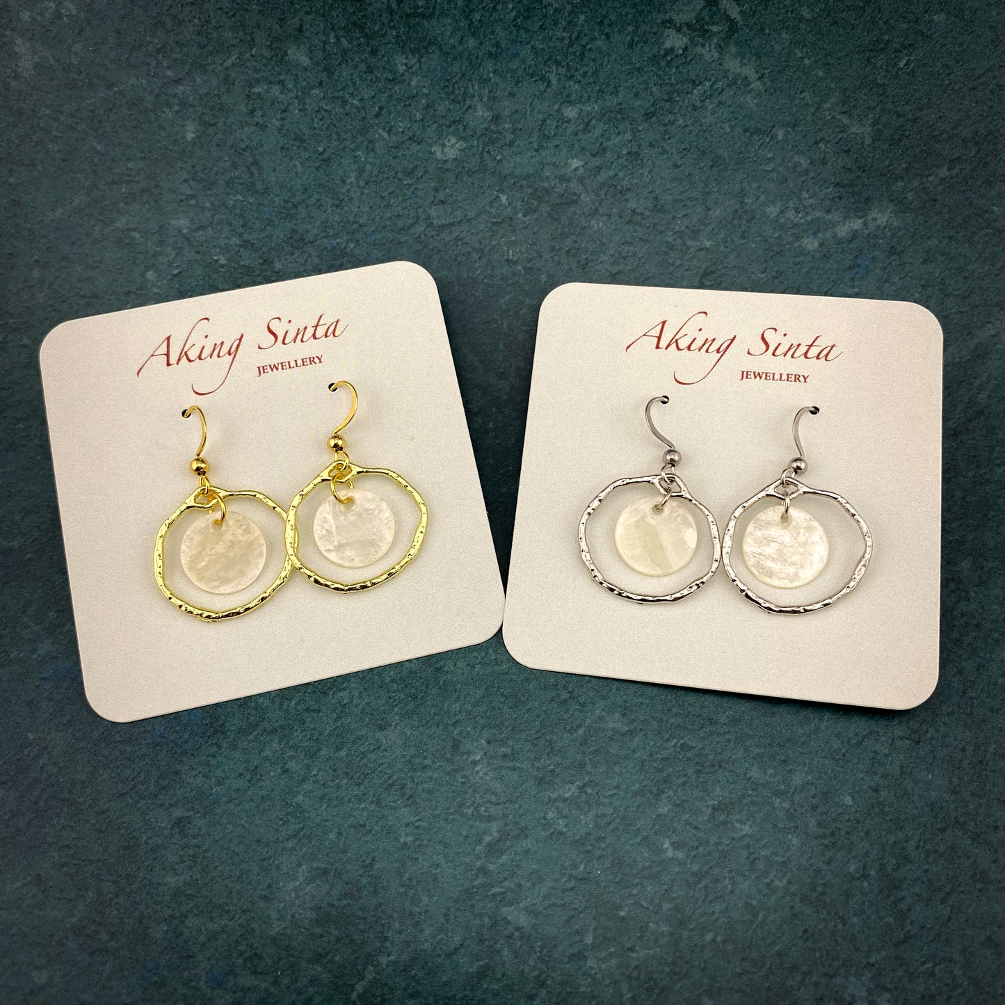 Floating Capiz Shell Hook Earrings