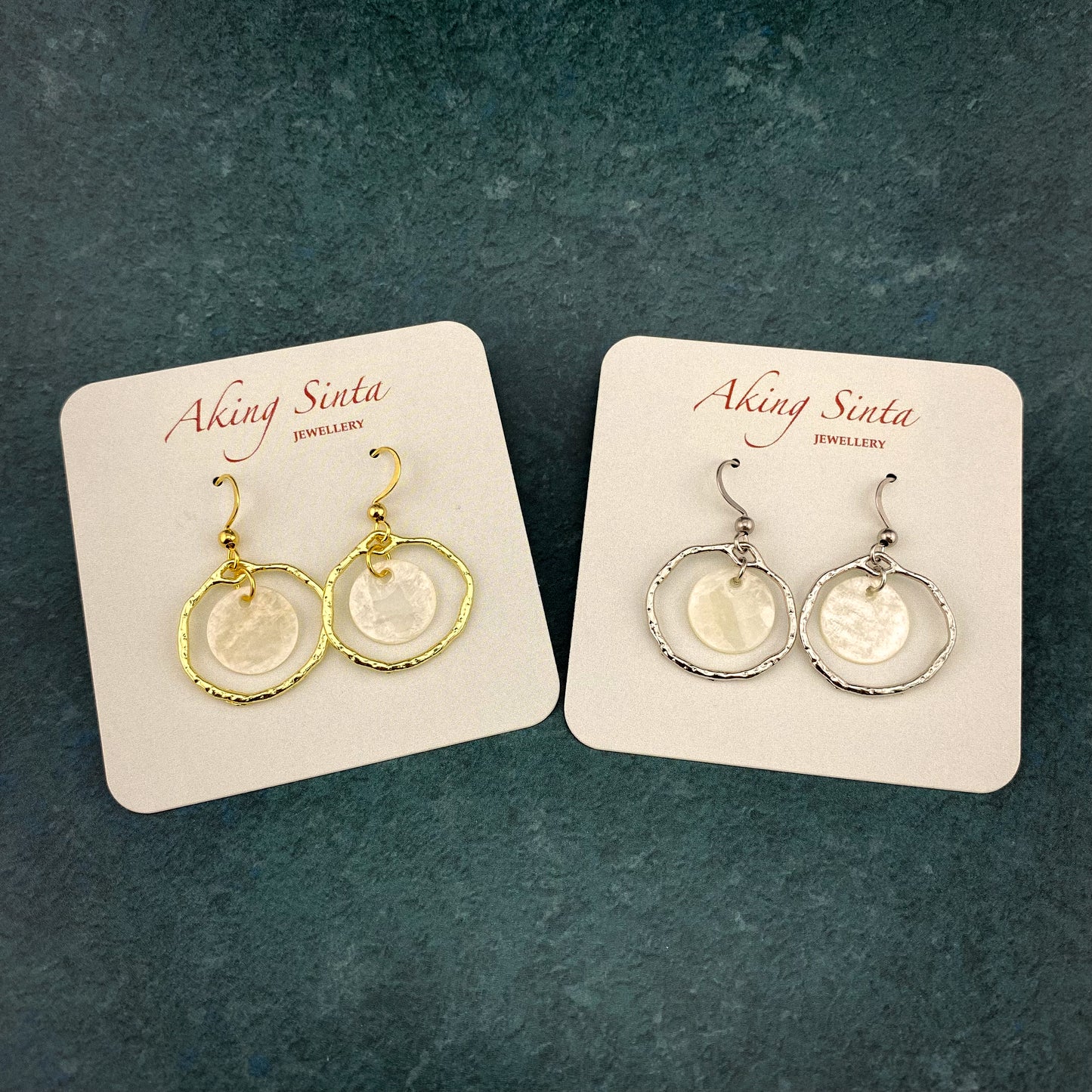 Floating Capiz Shell Hook Earrings