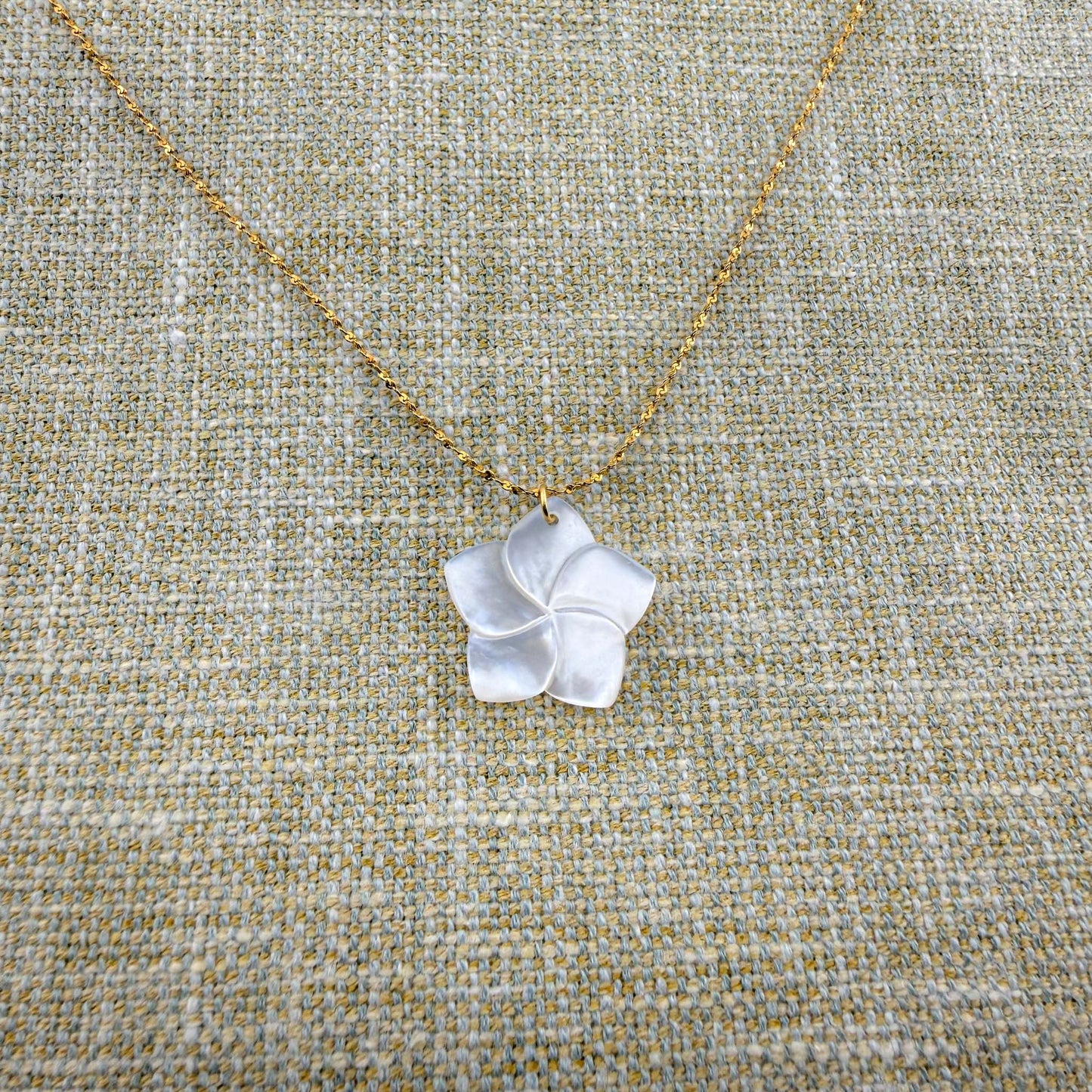 Kalachuchi Mother of Pearl Dainty Necklace