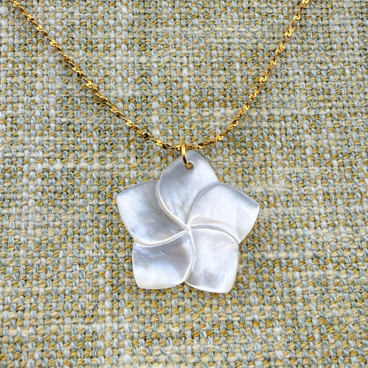 Kalachuchi Mother of Pearl Dainty Necklace