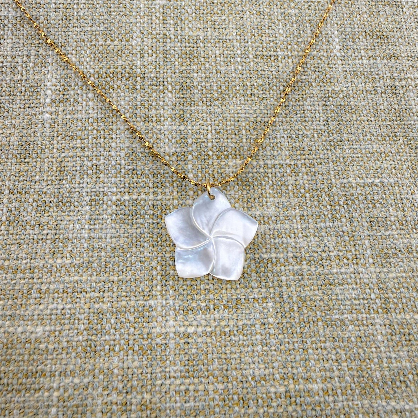 Kalachuchi Mother of Pearl Dainty Necklace