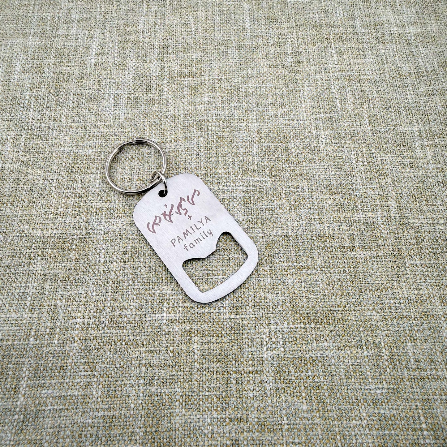 Baybayin-Engraved Bottle Opener Key Ring