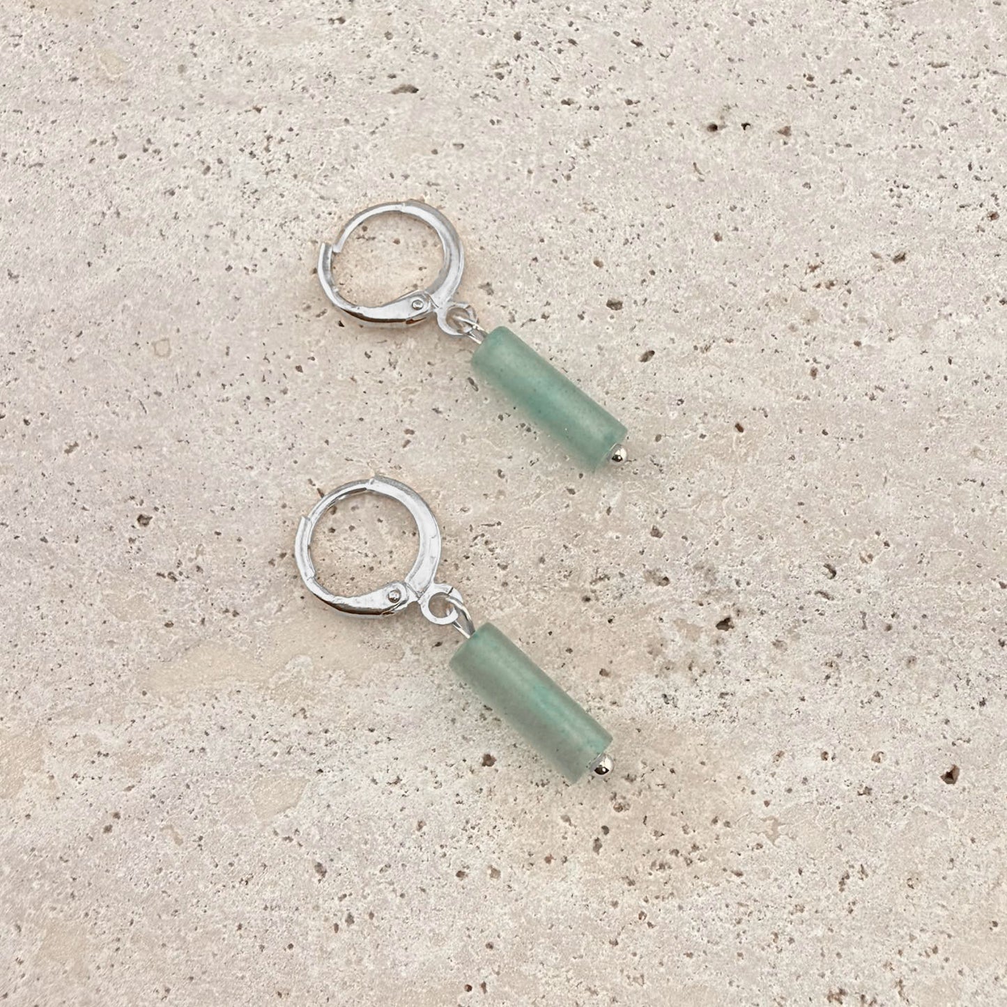 Green Aventurine Column Huggies
