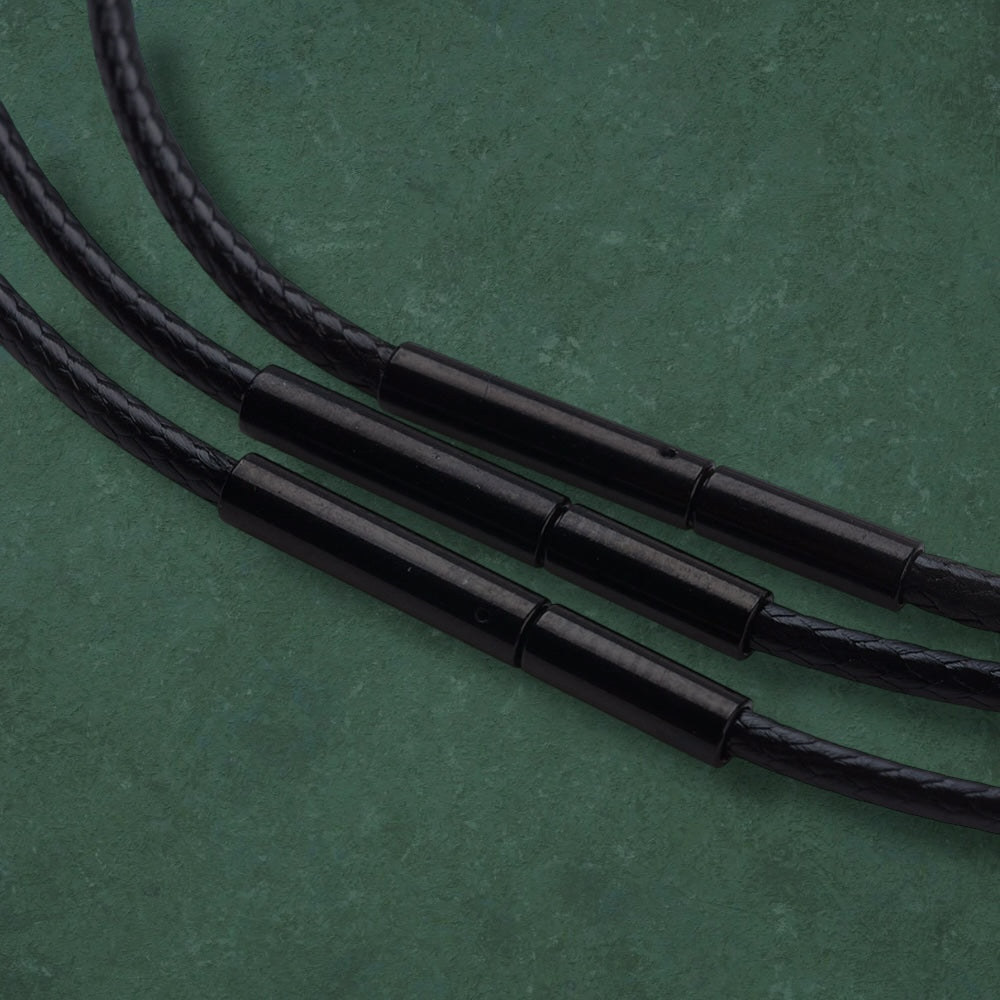 Close-up of black cord of Aking Sinta Araw Cord Necklace, highlighting adjustable cord design and Philippine-inspired craftsmanship