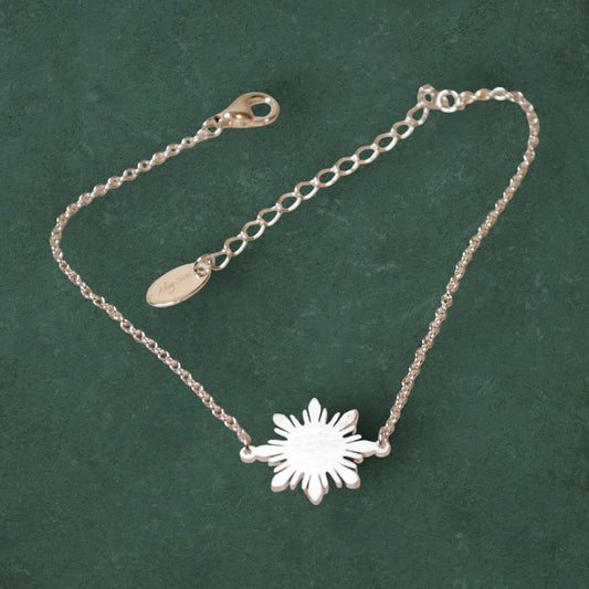 Araw sterling silver bracelet with Philippine sun charm, minimalist handmade Filipino jewelry
