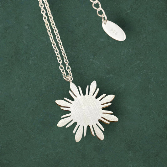 Araw sterling silver necklace with Philippine sun pendant, minimalist Filipino inspired jewelry