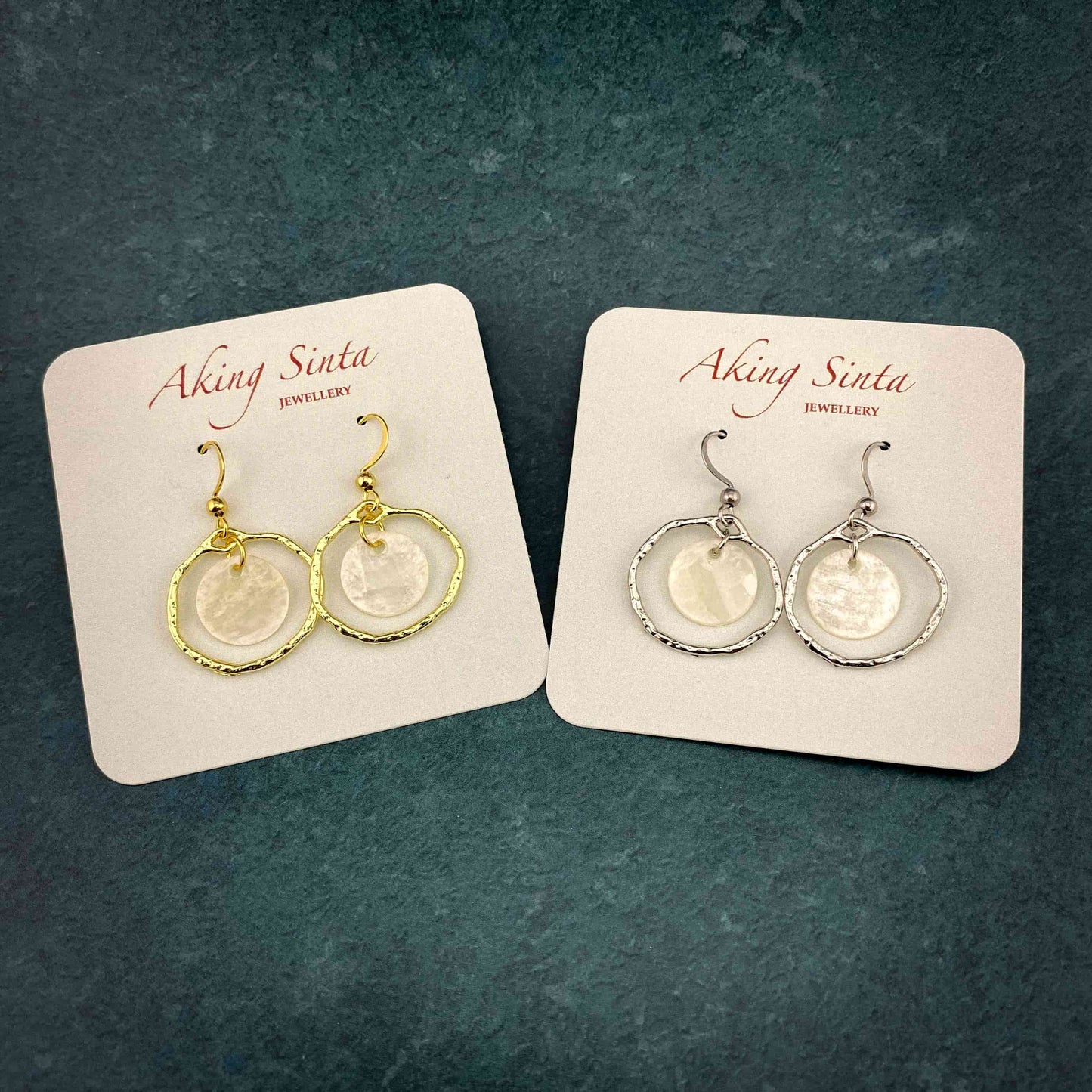 Floating Capiz Shell Hook Earrings