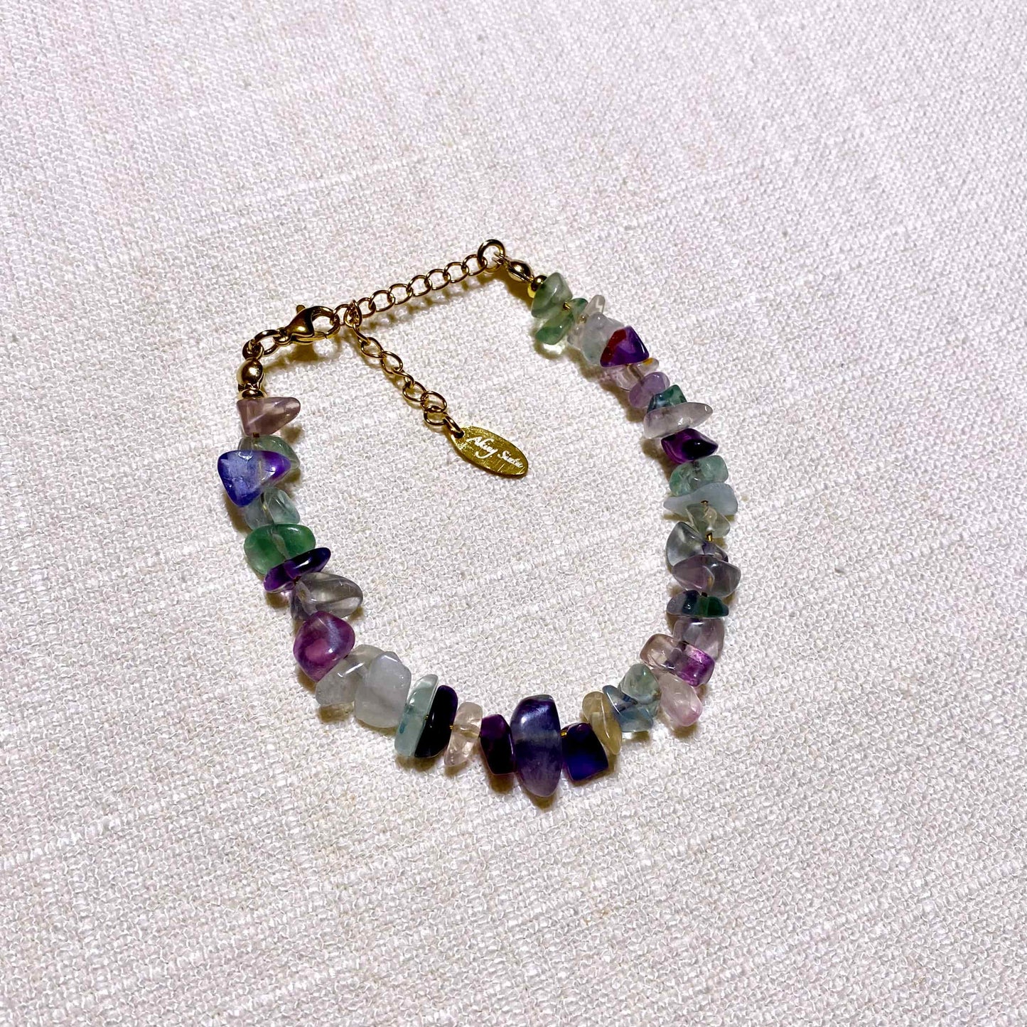 Fluorite Nugget Necklace, Bracelet and Earrings Set