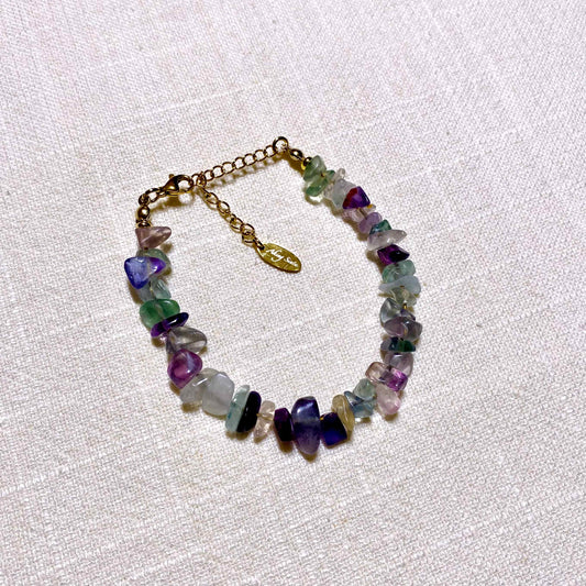 Fluorite Nugget Necklace, Bracelet and Earrings Set
