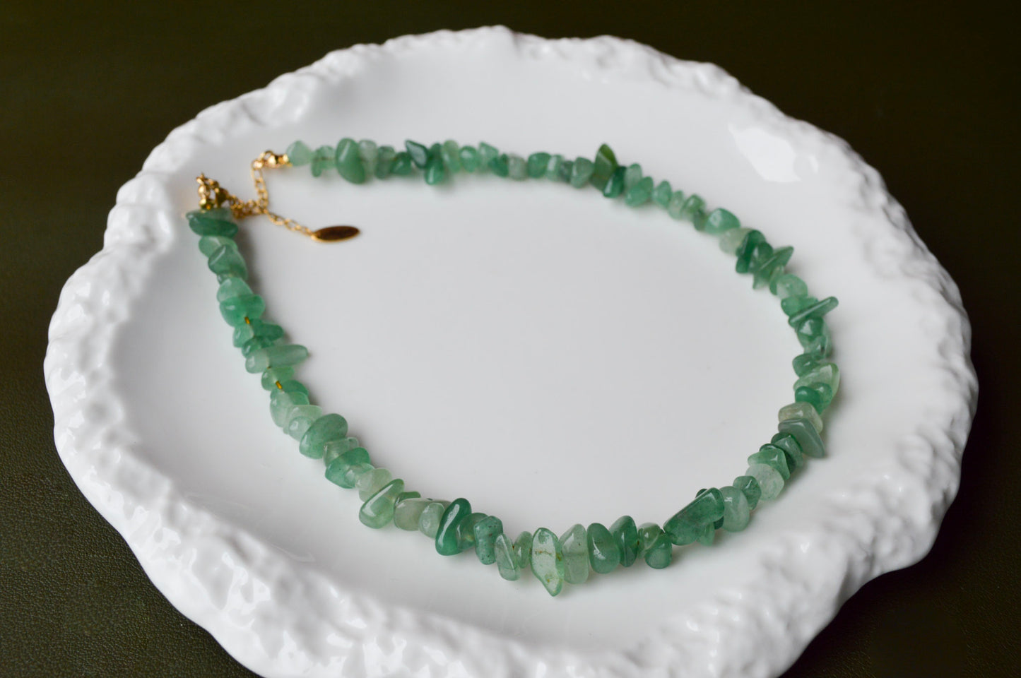 Green Aventurine Nuggets Necklace – Natural Gemstone Jewelry