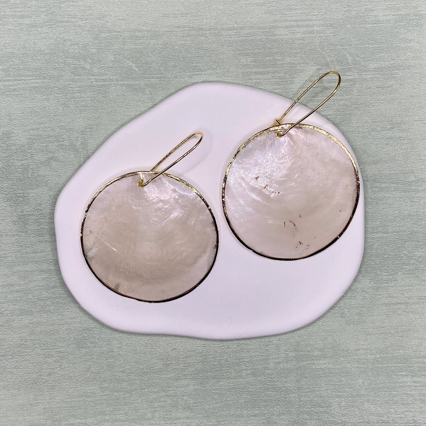 Capiz Shell Kidney Earrings