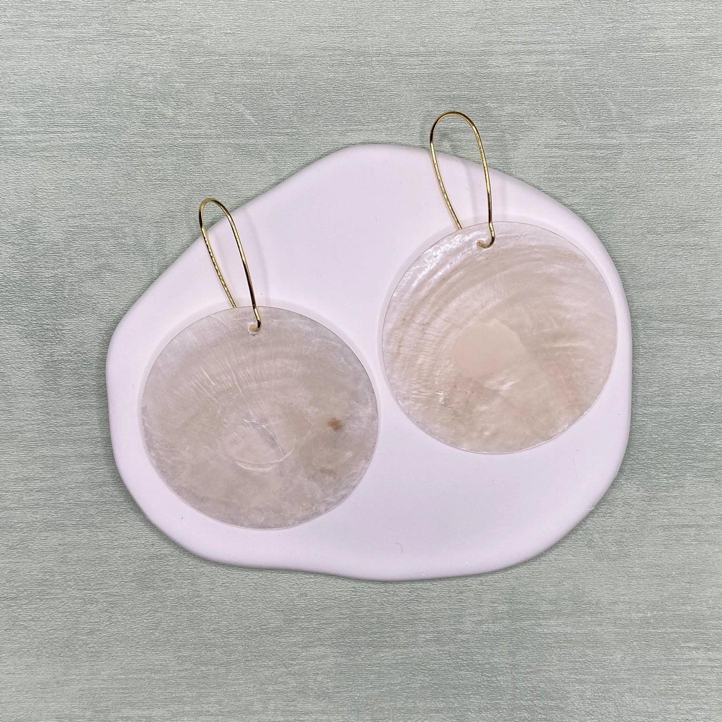 Capiz Shell Kidney Earrings
