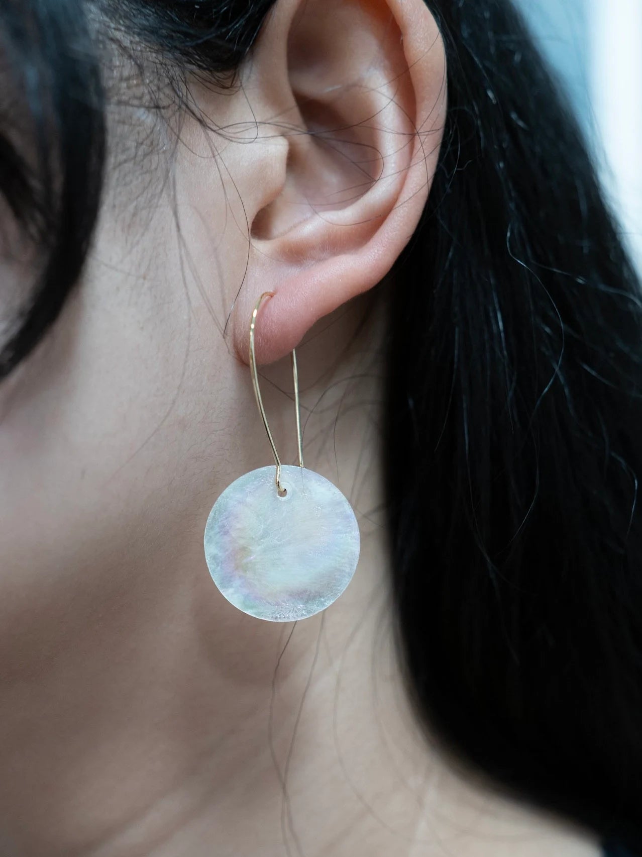 Capiz Shell Kidney Earrings